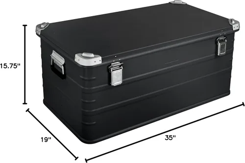 Miniatura 10 de Eylar Caja de almacenamiento de aluminio cruzada para Overland, baúl, estuche de carga de metal, caja de almacenamiento (combo de 4 piezas, negro)