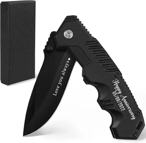 Regalos para hombres, cuchillo de bolsillo personalizado grabado personalizado, regalos para novio, marido, prometido, novio, papá, hermano, amigo,