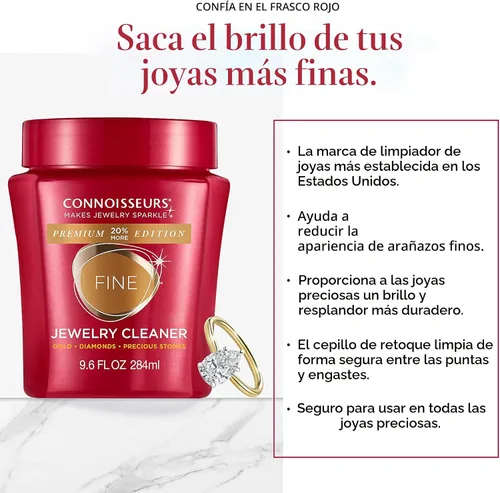 Miniatura 3 de CONNOISSEURS - Limpiador de joyas Premium Edition, tamaño de 9.6 onzas. Elige entre nuestros limpiadores para joyas finas, joyas delicadas o joyería