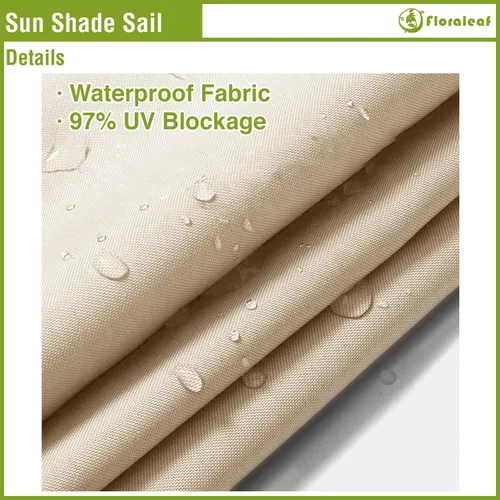 Miniatura 3 de Toldo parasol de 8 x 12 pies rectangular, toldo impermeable para exteriores con bloqueo UV para patio, césped, jardín, patio trasero, beige