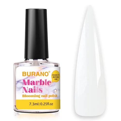 BURANO Esmalte de uñas en gel de mármol, 1 botella de esmalte de uñas de gel floreciente, tintes de mármol, arte de uñas de mármol para el hogar,