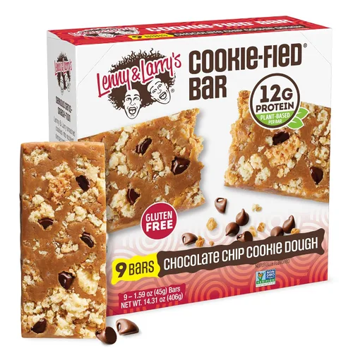 Miniatura 8 de Lenny & Larry’s Paquete de Variedad de Barras de Proteínas con Sabor a Galleta – 4 Sabores – 8 x 45 g de Barras de Proteínas Veganas – Snacks Altos