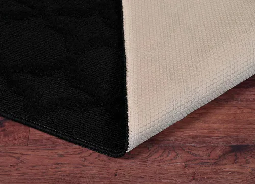 Miniatura 7 de Garland Rug Sparta - Alfombra antideslizante de polipropileno de 2 pies x 12 pies, color negro, ideal para salas de estar y pasillos, elegante