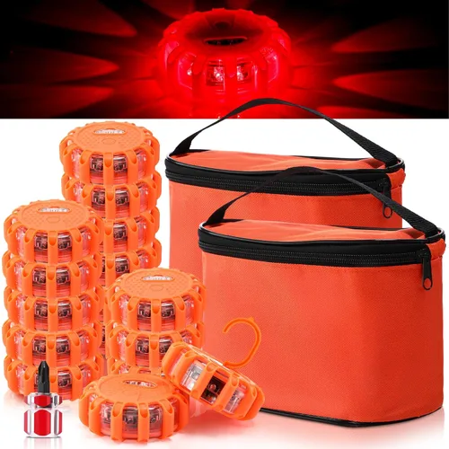 Miniatura 9 de Tallew Paquete de 4 Luces LED de Emergencia en Carretera Intermitentes Kit de Advertencia de Seguridad con Baliza Imán Gancho Vehículo Barco Camión