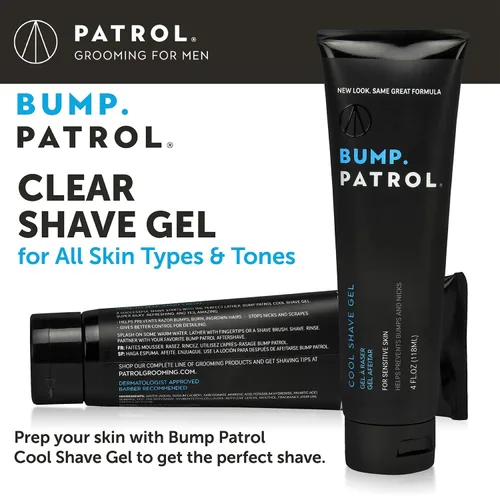 Miniatura 3 de Bump Patrol Cool Shave Gel - Gel de afeitar transparente sensible con mentol que evita quemaduras de afeitar, golpes y cabello encarnado, 4 onzas