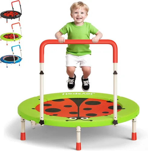 Miniatura 12 de Premium 3FT Foldable Toddler Trampoline for Kids Ages 3-6, 36 Inch ASTM Certified Mini Trampoline with Adjustable Handle, 100 lbs Capacity, Quiet