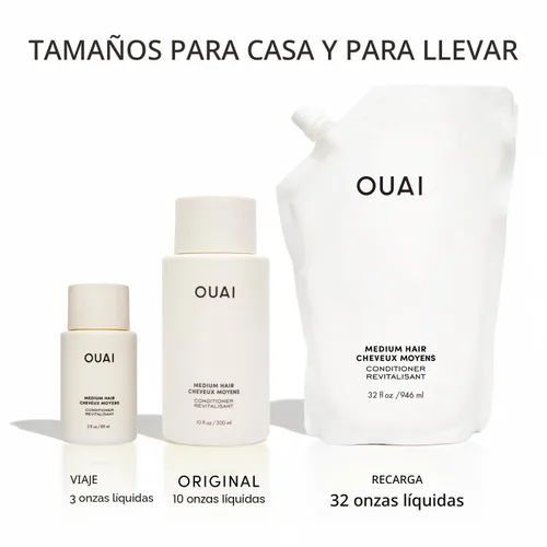 Miniatura 9 de OUAI Acondicionador Medium – Acondicionador hidratante para el cabello con aceite de coco, aceite de babasú y queratina – Fortalece, repara y añade