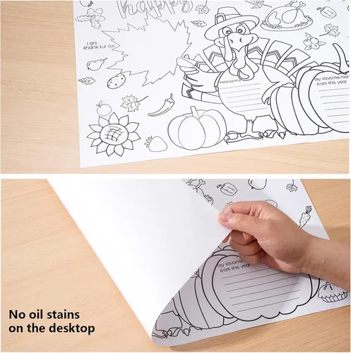 Miniatura 3 de Whaline 24 manteles individuales para colorear de Navidad, escena de pesebre, tapete de papel para colorear con temática de nacimiento de Jesús