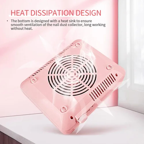 Miniatura 7 de SAVILAND Colector de Polvo para Uñas con Lámpara – Potente Ventilador de Vacío para Uñas 40W Colector Extractor de Polvo Eléctrico Máquina de A-Rosa