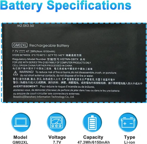 Miniatura 2 de GM02XL GB02XL 917725-855 - Batería de repuesto para laptop HP Chromebook 14 G5 14-CA000NA 11 G6 G7 EE X360 11 G1 Series L42583-005 HSTNN-DB7X
