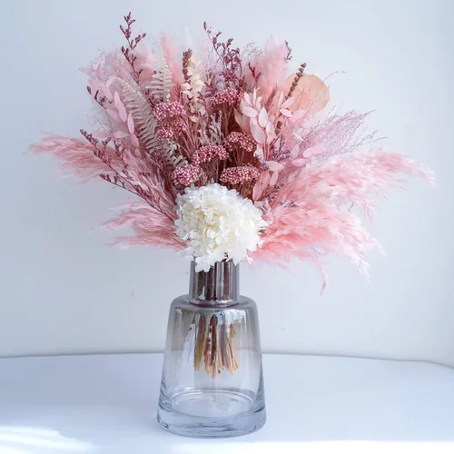 Miniatura 4 de Ramo de hierba de pampa seca natural, arreglos florales champán, ramo de decoración del hogar bohemio, decoración de hierba de pampa esponjosa, Ramo