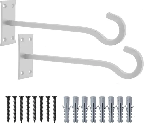 Miniatura 29 de QIEGL Soporte colgante para plantas de 6 pulgadas, gancho de metal para plantas, gancho de pastor decorativo para colgar linternas, comedero
