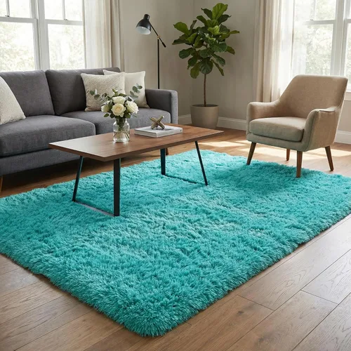 Miniatura 78 de Merelax Alfombra Moderna Suave y Esponjosa Shaggy para Dormitorio Sala de Estar Decoración de Sillas Pequeñas Alfombras Tapetes para Pies Piso, Verde