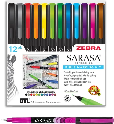 Miniatura 3 de Zebra Sarasa - Kit de marcado bíblico (12 unidades)