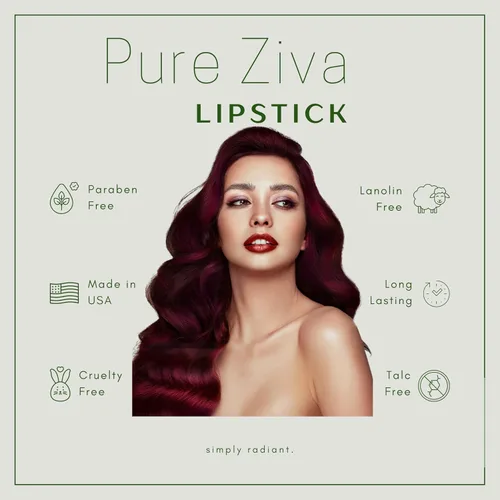 Miniatura 6 de Pure Ziva Lápiz labial deslumbrante color albaricoque, rosa melocotón deslumbrante, rosa melocotón deslumbrante, color carne. Color labial