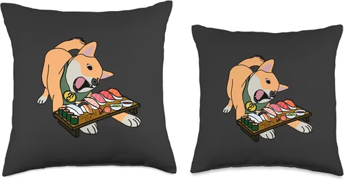 Miniatura 3 de jovy fits Kinako Eating - Almohada de sushi, 16 x 16 pulgadas, multicolor