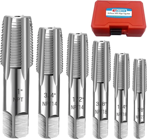 Miniatura 12 de DKIBBITH Grifo de tubo NPT de 2,54 cm de acero al carbono herramienta manual de rosca para diversos fontaneros, mecánicos, bricolaje herramientas