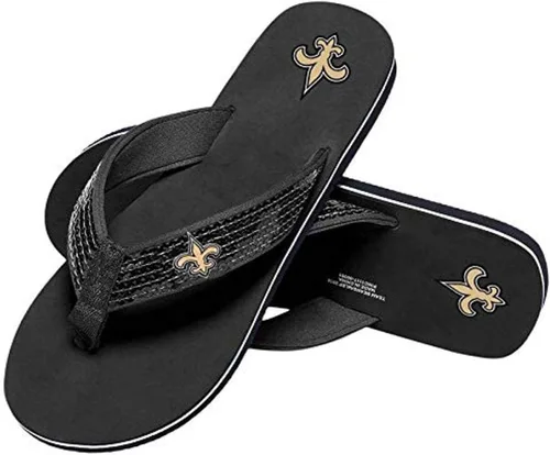 Miniatura 20 de FOCO Womens NFL Team Logo Sequin Strap Sandals Flip Flops