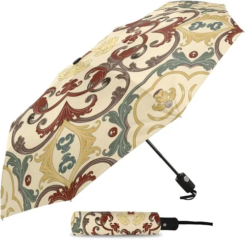 Miniatura 2 de DHDM Automatic Beach Umbrella Outdoor Adults Printed Rain Umbrella for Men Parasol