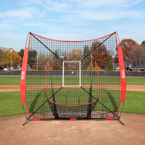 Miniatura 9 de VEVOR - Red de práctica de sóftbol, red portátil de entrenamiento de béisbol para batear, batear, atrapar, lanzar, equipo de respaldo con marco