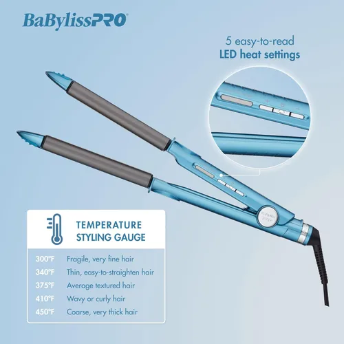 Miniatura 6 de BaBylissPRO Plancha plana de titanio nano, plancha de pelo de 1 pulgada en U para resultados profesionales de salón y todo tipo de cabello