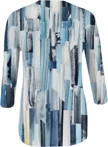 Miniatura 4 de Sudadera de trabajo de primavera de manga 34 para mujer, ajuste holgado, transpirable, con cuello redondo de mariposa