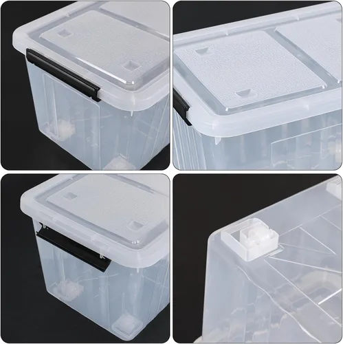Miniatura 4 de Ggbin Caja de almacenamiento transparente de 30 cuartos de galón con ruedas, juego de 4 Plástico