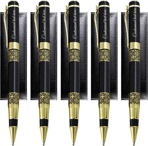 Miniatura 12 de Personalized pens & Gel pens with your Names Company Names, Office Gift Pen Set, with Pen Box Gift for Colleague Teachers Friends Business Wood