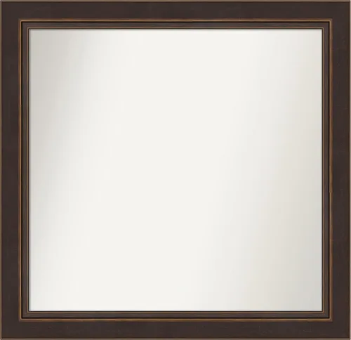 Miniatura 249 de Amanti Art Espejo de baño de bronce para sobre el fregadero, 24 x 24 pulgadas, espejo cuadrado de bronce Lara para tocador, marco de madera