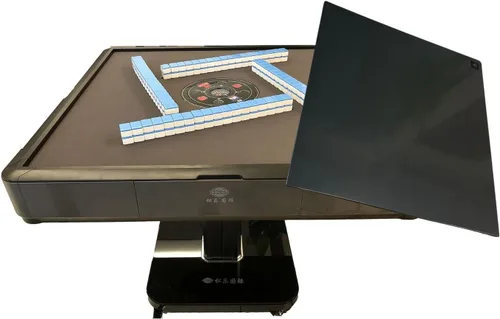 Estilo de montaña rusa de 1.575 in chino/filipinos/americano Mahjong mesa automática plegable Mahjong color gris ultra fino 2 juegos de azulejos