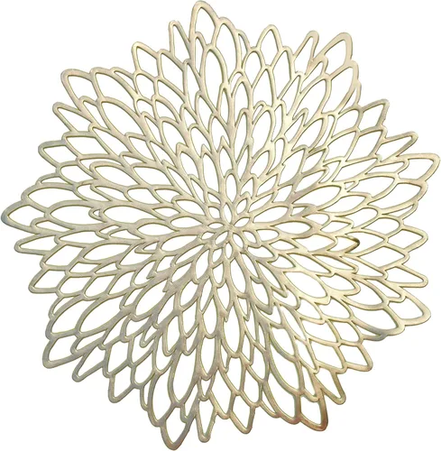 Miniatura 9 de Occasions" - Juego de 20 manteles individuales metálicos de vinilo prensado/mantel individual para centro de mesa de boda (hoja, oro rosa)