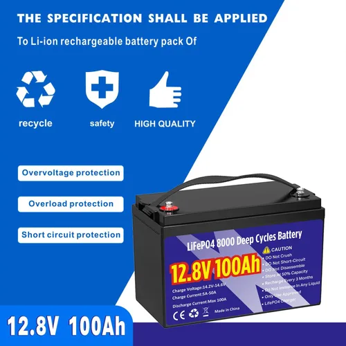 Miniatura 2 de Batería de litio LiFePO4 de 12 V 100 Ah, grupo 31 1280 Wh, batería de fosfato de hierro y litio de más de 8000 ciclos profundos, larga vida útil