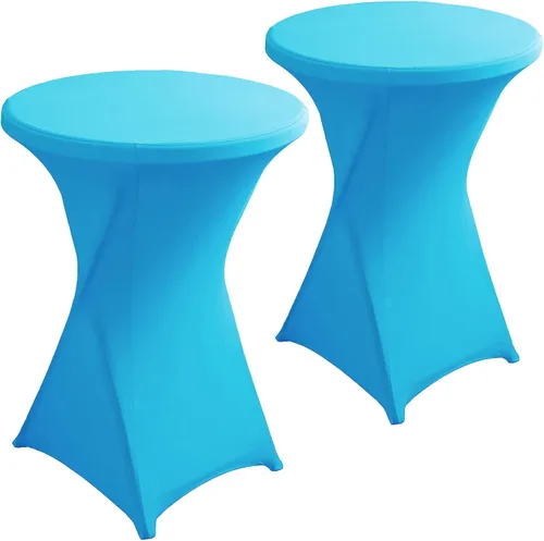 Miniatura 8 de Paquete de 2 Fundas para Mesa de Cóctel de Spandex Champán de 32x43 Pulgadas, Mantel de Cóctel Redondo Elástico, Funda de Mesa Highboy Ajustada