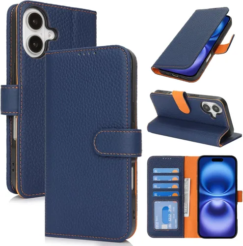Miniatura 65 de Zouzt Funda para iPhone 11 de 6.1 pulgadas de piel auténtica con 4 ranuras para tarjetas, tarjetero con bloqueo RFID, tapa magnética, función atril