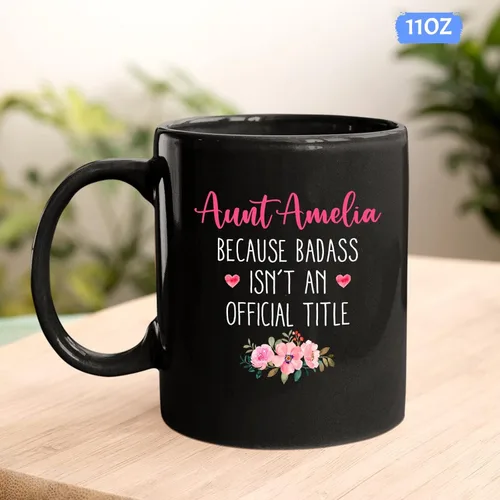 Miniatura 4 de Taza de cerámica personalizada con nombre para tía, regalo para tía, taza de café personalizada con título oficial para tía, regalo de sobrina