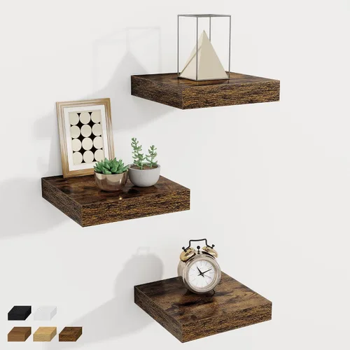Miniatura 74 de Fun Memories Estantes flotantes de 12 pulgadas de profundidad, estantes de pared de madera de 16 x 12 pulgadas, estante de almacenamiento rústico