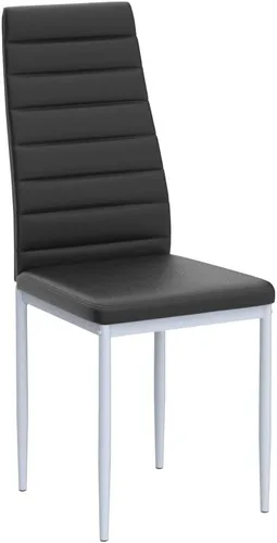 Miniatura 5 de KOTEK Juego de 4 sillas de comedor de piel sintética, sillas laterales tapizadas con respaldo alto ergonómico y marco de acero, sillas laterales