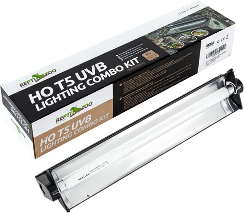 Miniatura 8 de REPTI ZOO Kit combinado de iluminación para reptiles T5 HO UVB de 8 W, campana de terrario de reptil de 12 pulgadas, con reflector curvado
