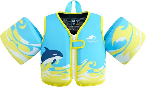 Miniatura 21 de Gogokids Chaleco de natación para bebé, flotadores para niños de 33-66 libras, chaqueta de natación para niños con alas de agua para niños de 2 3 4
