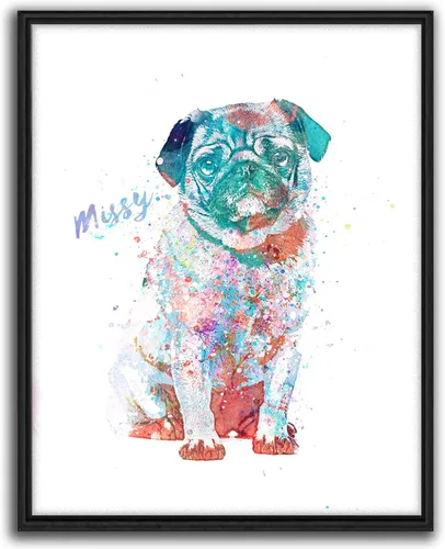 Miniatura 22 de Personal-Prints Regalo de arte personalizado para pared de perro, impresión artística moderna personalizada única de estilo acuarela La raza