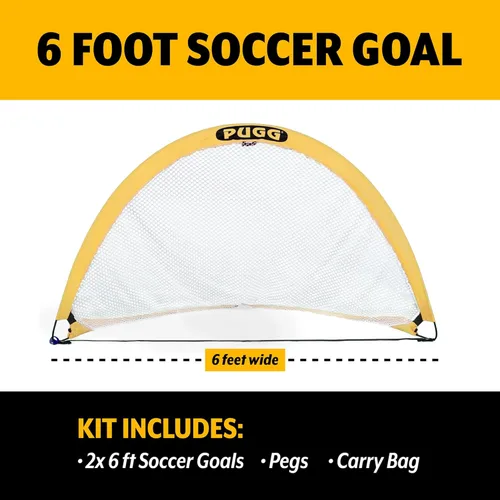 Miniatura 2 de PUGG Pop Up Soccer Goal, Portable Training Football Knitted Poly Net Equipment, The Original Pickup Game Goal, Includes Two Goals & Bag