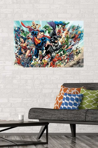 Miniatura 2 de Trends International DC Comics-Justice League - Póster de pared de grupo renacimiento, 22.375 x 34 pulgadas, versión sin marco, dormitorio