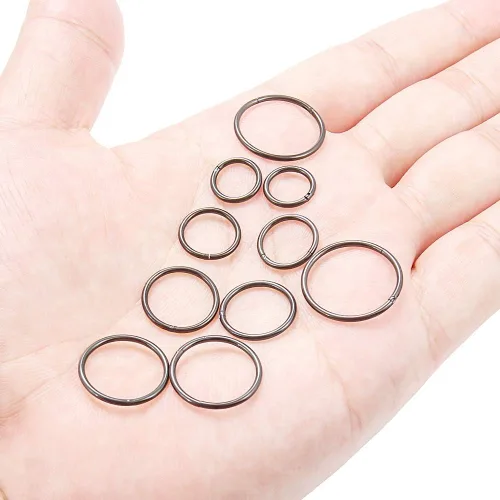 Miniatura 3 de 10 aretes de acero quirúrgico de 16 G, con bisagras, segmento de septum, labio, pezón, cartílago, tragus, hélix, piercing, joyería para mujeres