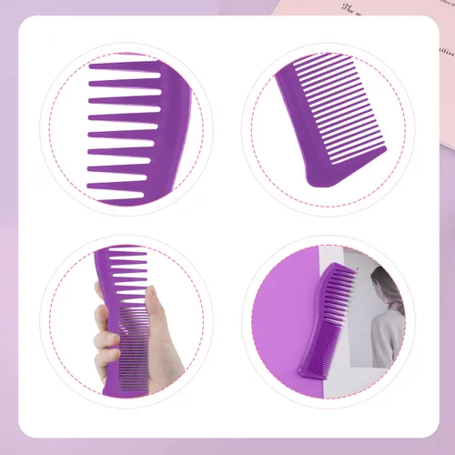 Miniatura 3 de 2 peines para el cabello, peine de plástico para peinado, dientes grandes y dientes finos, peine de peluquería para hombres y mujeres, peinado