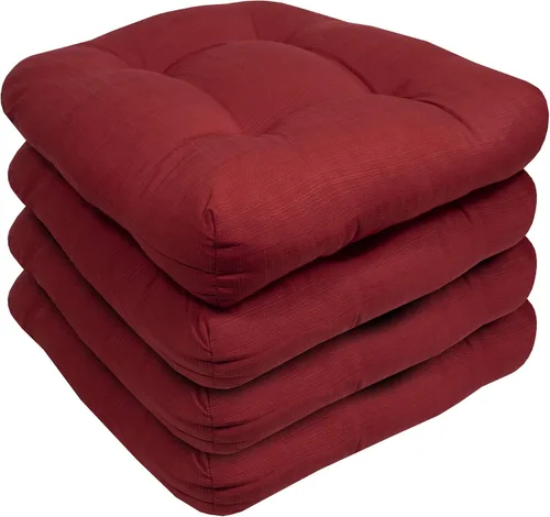 Miniatura 2 de Sweet Home Collection - Cojines para silla de patio y exterior, cojines premium con relleno grueso y cómodo de fibra, 19" x 19" para cubrir el Rojo