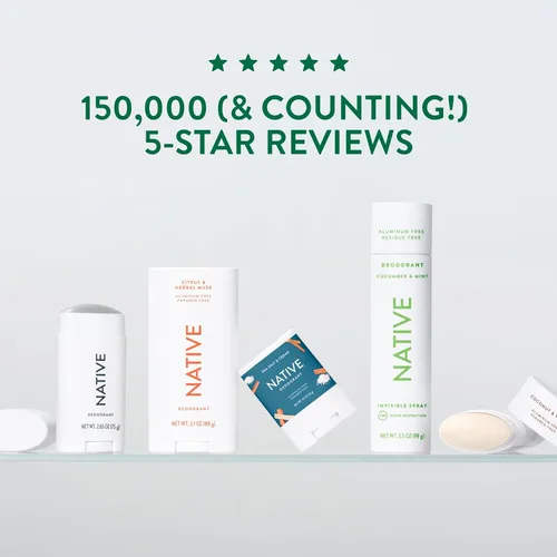 Miniatura 8 de Native Deodorant - Desodorante natural para hombres, desodorante sin aluminio con bicarbonato de sodio, aceite de coco y manteca de karité