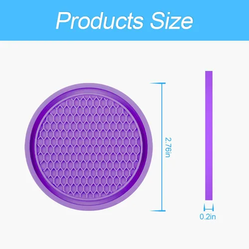 Miniatura 2 de Paquete de 4 portavasos para automóvil, 2.75 pulgadas de diámetro, antideslizante, universal, duradero, adecuado para la mayoría de interiores
