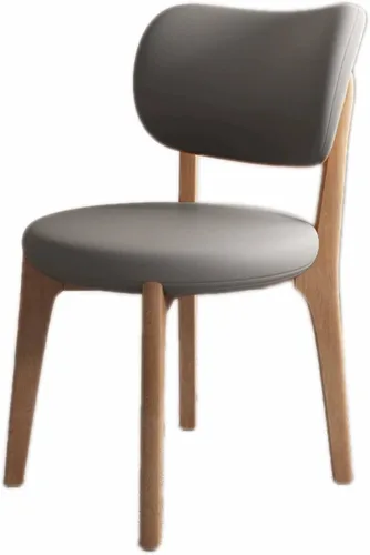 Miniatura 21 de Juego de 2 sillas de comedor tapizadas de cuero suave, sillas de comedor de madera maciza, con asiento acolchado y patas de madera para cocina, sala