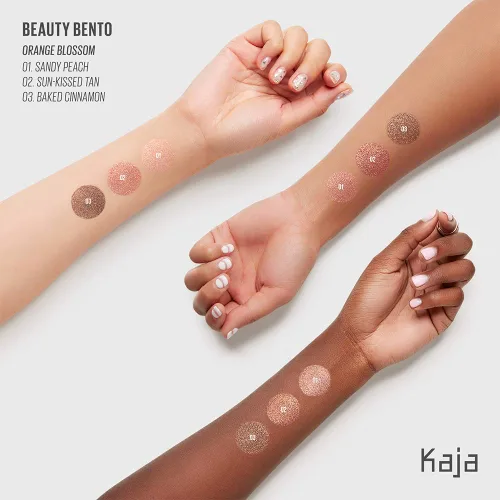 Miniatura 8 de Kaja Beauty Bento Collection - Trío de sombras de ojos elásticas Tonos naranja melocotón, tamaño de viaje, 02 Flor de Naranja, premio Allure Best