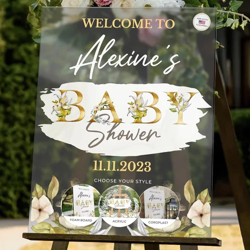 Letrero de bienvenida personalizado de 18 x 24 pulgadas, revelación de género para niño o niña, decoraciones de ducha, letrero personalizado,